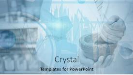  Presentation with digital statistics - Presentation enhanced with digital-illustration-of-a-pharmacist background and a light blue colored foreground