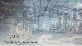  Presentation with digital statistics - Cool new theme with digital-illustration-of-a-plane backdrop and a light gray colored foreground