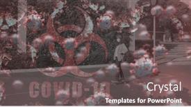  Presentation with covid coronavirus - Theme enhanced with digital-illustration-of-a-red background and a gray colored foreground