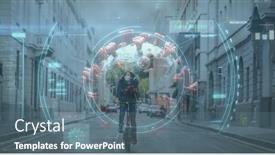  Presentation with covid coronavirus - PPT layouts having digital-illustration-of-a-scope background and a ocean colored foreground