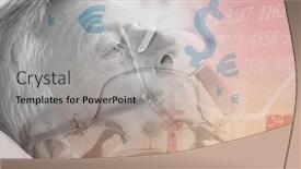  Presentation with global economy - Slides with digital-illustration-of-a-senior background and a light gray colored foreground