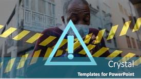  Presentation with black yellow - Slides enhanced with digital-illustration-of-a-warning background and a teal colored foreground