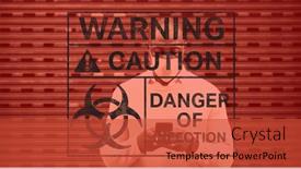  Presentation with face mask - Presentation design enhanced with digital-illustration-of-a-warning background and a red colored foreground