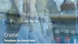  Presentation with face mask - Beautiful slides featuring digital-illustration-of-a-woman backdrop and a teal colored foreground