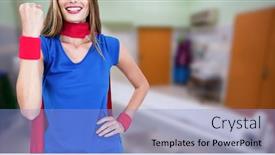  Presentation with digital health - Beautiful presentation theme featuring digital-illustration-of-a-woman backdrop and a light blue colored foreground