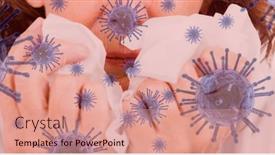  Presentation with public health covid - Slide deck featuring digital-illustration-of-a-woman background and a coral colored foreground