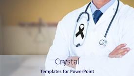  Presentation with medical concept - Presentation design with digital-illustration-of-caucasian-male background and a sky blue colored foreground