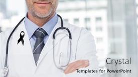  Presentation with medical concept - PPT theme consisting of digital-illustration-of-caucasian-male background and a sky blue colored foreground