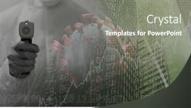  Presentation with digital statistics - Amazing PPT theme having digital-illustration-of-data-statistics backdrop and a gray colored foreground