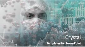  Presentation with digital statistics - Presentation theme consisting of digital-illustration-of-data-statistics background and a gray colored foreground