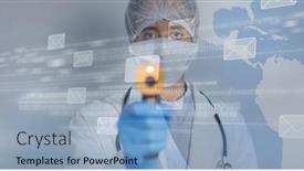  Presentation with world map - PPT theme having digital-illustration-of-email-icons background and a light blue colored foreground