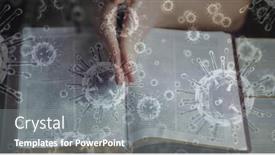  Presentation with religious bible - Slide deck having digital-illustration-of-macro-covid background and a gray colored foreground
