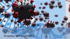  Presentation with covid coronavirus - PPT theme having digital-illustration-of-macro-covid background and a teal colored foreground