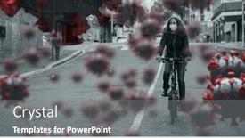  Presentation with covid coronavirus - Slide deck with digital-illustration-of-macro-covid background and a gray colored foreground