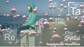  Presentation with chemical elements - Theme having digital-illustration-of-macro-covid background and a gray colored foreground