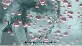  Presentation with chemical elements - Presentation theme enhanced with digital-illustration-of-macro-covid background and a light gray colored foreground