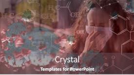  Presentation with chemical elements - PPT layouts having digital-illustration-of-macro-covid background and a violet colored foreground