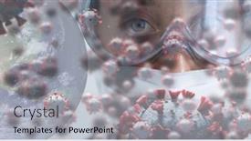  Presentation with covid coronavirus - Presentation consisting of digital-illustration-of-macro-covid background and a light gray colored foreground