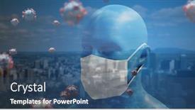  Presentation with covid coronavirus - PPT theme consisting of digital-illustration-of-macro-covid background and a  colored foreground