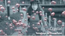  Presentation with covid coronavirus - Slide set enhanced with digital-illustration-of-macro-covid background and a gray colored foreground