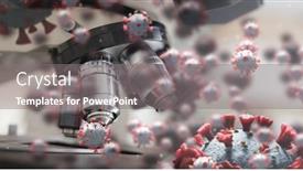  Presentation with covid coronavirus - Slide deck featuring digital-illustration-of-macro-covid background and a gray colored foreground