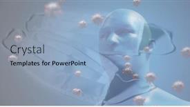  Presentation with human face - Presentation with digital-illustration-of-macro-covid background and a light blue colored foreground