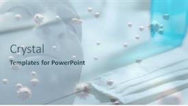  Presentation with human face - Theme consisting of digital-illustration-of-macro-covid background and a light blue colored foreground