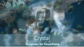  Presentation with covid coronavirus - Slide set featuring digital-illustration-of-macro-covid background and a ocean colored foreground