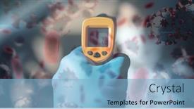  Presentation with covid coronavirus - Slide deck having digital-illustration-of-macro-covid background and a light blue colored foreground