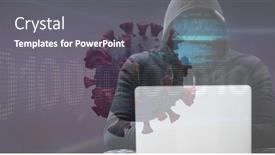  Presentation with covid coronavirus - Presentation theme having digital-illustration-of-macro-covid background and a gray colored foreground