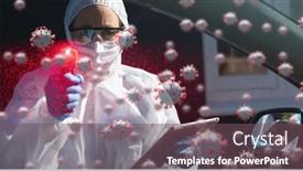  Presentation with covid coronavirus - Presentation theme consisting of digital-illustration-of-macro-covid background and a  colored foreground