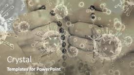  Presentation with cells - Presentation design having digital-illustration-of-macro-covid background and a gray colored foreground