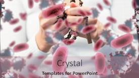  Presentation with cells - Theme having digital-illustration-of-macro-covid background and a coral colored foreground