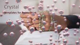  Presentation with religious bible - Theme having digital-illustration-of-macro-covid background and a mint green colored foreground