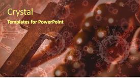  Presentation with covid coronavirus - Slides consisting of digital-illustration-of-macro-covid background and a tawny brown colored foreground