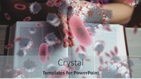  Presentation with religious bible - PPT theme featuring digital-illustration-of-macro-covid background and a  colored foreground