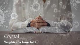  Presentation with religious bible - Slide set enhanced with digital-illustration-of-macro-covid background and a gray colored foreground