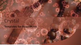  Presentation with covid coronavirus - Presentation design consisting of digital-illustration-of-macro-covid background and a tawny brown colored foreground