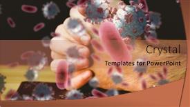  Presentation with religious bible - Presentation theme having digital-illustration-of-macro-covid background and a coral colored foreground