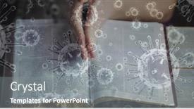  Presentation with religious bible - Slide set featuring digital-illustration-of-macro-covid background and a  colored foreground