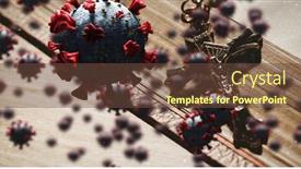  Presentation with religious bible - Presentation with digital-illustration-of-macro-covid background and a tawny brown colored foreground