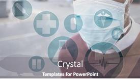  Presentation with public health covid - Slide set having digital-illustration-of-medical-icons background and a gray colored foreground