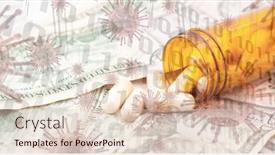  Presentation with coronavirus pills - PPT theme with digital-illustration-of-medical-pills background and a lemonade colored foreground