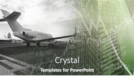  Presentation with digital image processing - Slide set with digital-illustration-of-plane-standing background and a dark gray colored foreground