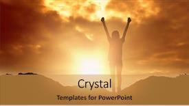  Presentation with animation - Slides with digital image of a cloud background and a gold colored foreground