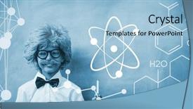  Presentation with atomic structure - Amazing presentation design having digital image of atomic structure backdrop and a light blue colored foreground