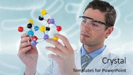  Presentation with bacteria - Amazing presentation design having digital image of blue bacteria backdrop and a light blue colored foreground