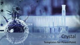  Presentation with digital image - Beautiful PPT layouts featuring digital image of blue virus backdrop and a teal colored foreground