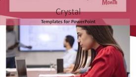  Presentation with professional development - Presentation enhanced with digital-image-of-caucasian-young and a coral colored foreground