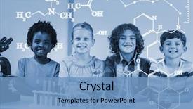 Presentation with chemical experiment - PPT layouts with digital image of chemical formulas background and a teal colored foreground